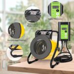 Flora Element Greenhouse Heater with Digital Thermostat,Electric Portable Heater Fan