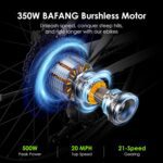 Adult Electric Bike,350W BAFANG Motor (500W Peak),4A 3H Fast Charging,468Wh Li-Ion Battery,21 Speed Gears,Air Saddle,45 Miles 20 MPH 26" Mountain Bike Electric Bike