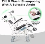 Arkantos Tilt 30??Shower Commode Wheelchair,Shampoo Chair with Headrest and Bucket