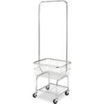 Whitmor Commercial Rolling Laundry Butler with Wire Storage Rack
