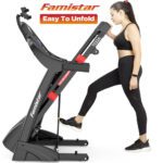 Famistar Folding Treadmill for Home with 15 Levels Auto Incline,300LB Capcity,10MPH Fast Speed Controls