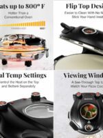 PIEZANO Crispy Crust Pizza Oven by Granitestone ??Electric Pizza Oven Indoor Portable 12 Inch Indoor Pizza Oven Countertop Pizza Maker Heats up to 800?F for Stone Baked Pizza at Home As Seen on TV