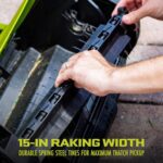 Sun Joe AJ805E 15-Inch 13-Amp Electric Dethatcher and Scarifier w/Removeable 13.2-Gal Collection Bag, 5-Position Height Adjustment, Airboost Technology Increases Lawn Health, Green