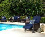 Outdoor Strathmere Luxury Recliner,Navy Blue