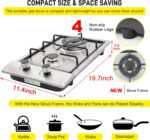 Forimo 12 Inch Stainless Steel Gas Stove Top Dual Fuel Easy to Clean