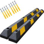 OranLite 72" inch 6' Feet Heavy Rubber Parking Curb,Installation Kits Included