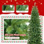 GOFLAME 5ft Pre-lit Pencil Christmas Tree,Artificial Christmas Tree with 180 LED Lights