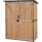Aivituvin with Strong Metal Frame Garden Tool Shed Storage House Cabinet with Adjustable Shelfs