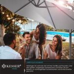KESSER? Aluminium Cantilever Parasol + Cover Diameter 350 cm and Crank Device Crank Umbrella with Stand UV Protection Aluminium Water-Repellent Canopy 360?? Function Garden Umbrella Market Umbrella