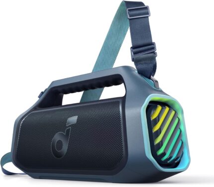 Anker Soundcore Boom 2 Plus Outdoor Speaker,Bluetooth Speaker with 140W,2+2 Channel,BassUp 2.0,20H,Fast Charge,IPX7 Waterproof,RGB Lights,USB-C,Power Bank,for Camping,Beach,Garden