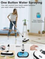 Eous Cordless Electric Mop,Floor Cleaner with LED Headlight & Water Sprayer