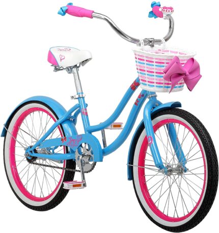 Nickelodeons JoJo Siwa Girls Cruiser Bike with 20Inch Wheels in Light Blue and Pink