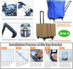 TOBEBEGO Trash Bag Holder with Wheels 30-60 Gallons Leaf Bag Holder