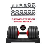 FitRx Smart Bell,Quick Select Adjustable Dumbbell,5-52.5 Lbs