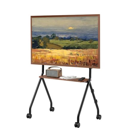 ECOTINY Mobile TV Stand with 4 Omni-Directional Wheels with Brakes