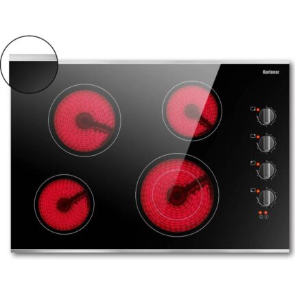 Karinear 30 Inch Electric Cooktop 4 Burners,Knob Control Built-in Ceramic Cooktop