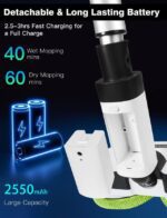 Eous Cordless Electric Mop,Floor Cleaner with LED Headlight & Water Sprayer