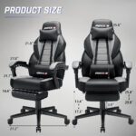 BOSSIN Gaming Chairs with Footrest,Big and Tall Gamer Chair with Headrest and Lumbar Support
