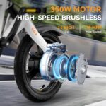 Jasion EB3 Electric Bike Adults 21mph,500W Peak Motor,270Wh Battery,Rear Suspension,3 Levels Assist,14" Folding Ebike for Adults and Teens,Complies to UL2849