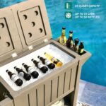 YITAHOME 85 Quart Rolling Cooler Cart with Bottle Opener Drainage,Portable Cooler on Wheels