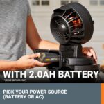 WORX Cordless Misting Top Portable Fan w/ 3 Speed & 3 Mist Settings