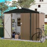 UDPATIO Outside Lockable Metal Garden Shed Steel Anti-Corrosion Outdoor Storage House