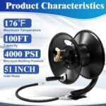 M MINGLE Pressure Washer Hose Reel 100ft with Swivel Arm