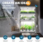 Barrina Mini Greenhouse with LED Grow Light 4-Tier Portable Metal Plant Stand