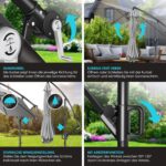 KESSER? Aluminium Cantilever Parasol + Cover Diameter 350 cm and Crank Device Crank Umbrella with Stand UV Protection Aluminium Water-Repellent Canopy 360?? Function Garden Umbrella Market Umbrella