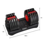 FitRx Smart Bell,Quick Select Adjustable Dumbbell,5-52.5 Lbs