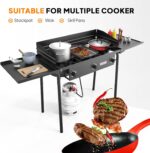 ROVSUN 3 Burner Gas Stove with 2 Side Shelves