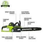 Greenworks 40V 16" Brushless Cordless Chainsaw For Tree Felling,Limbing,Pruning