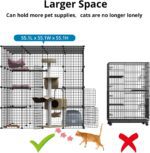 AOjingbei Large Cat Cage Enclosure Indoor Cat Playpen Metal Wire 4-Tier Kennels Crate Ideal