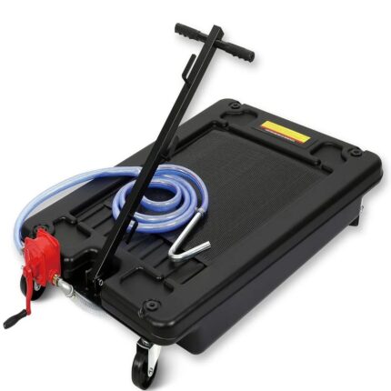 DEXSO 17 Gallon Oil Drain Pan with Hand Pump & 8 Ft Hose