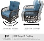 VONZOY 3 Pieces Patio Furniture Set with Rocking Chair,Thickened Cushions