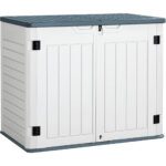 Greesum Outdoor Horizontal Resin Storage Sheds Weather Resistant Resin Tool Shed