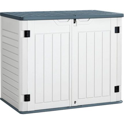Greesum Outdoor Horizontal Resin Storage Sheds Weather Resistant Resin Tool Shed