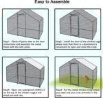 Phonjoroo Large Walk-in Metal Chicken Coop Poultry Cage Hen House Chicken House for Farm Up to 12 Chickens 10?? L x 6.6?? W x 6.6?? H w/Chicken Run Cover for Farm Home use (79.2'' H x 79.2'' W x 120'' D)