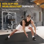 CAMBIVO Large Exercise Mats with 2 Storage Straps and 1 Storage Bag