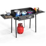 ROVSUN 3 Burner Gas Stove with 2 Side Shelves