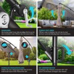KESSER? Aluminium Cantilever Parasol + Cover Diameter 350 cm and Crank Device Crank Umbrella with Stand UV Protection Aluminium Water-Repellent Canopy 360?? Function Garden Umbrella Market Umbrella