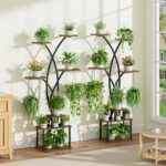 LATIBELL Tall Plant Stand Indoor with Grow Light - 7 Tiered Metal Plant Shelf Indoor