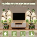 LATIBELL Tall Plant Stand Indoor with Grow Light - 7 Tiered Metal Plant Shelf Indoor