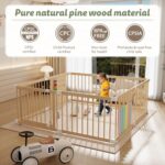IKALIFE Large Wooden Baby Playpen