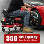 FreekyFit Rolling Stool with Wheels,Adjustable Shop Stool Mechanic Stool Seat