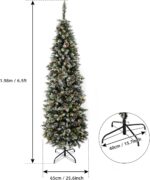AORESAC 6.5ft Pre-Lit Pencil Christmas Tree for Home,Office,Party Decoration