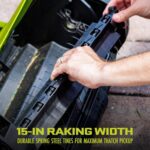 AJ805E 15-Inch 13-Amp Electric Dethatcher and Scarifier w/Removeable 13.2-Gal Collection Bag,5-Position Height Adjustment,Airboost Technology Increases Lawn Health,Green