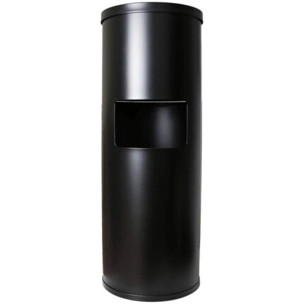 Monkey Movement Black Stainless Steel Floor Stand Wipe Dispenser with Built-in Trash Can