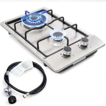 Forimo 12 Inch Stainless Steel Gas Stove Top Dual Fuel Easy to Clean