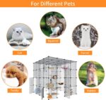 AOjingbei Large Cat Cage Enclosure Indoor Cat Playpen Metal Wire 4-Tier Kennels Crate Ideal